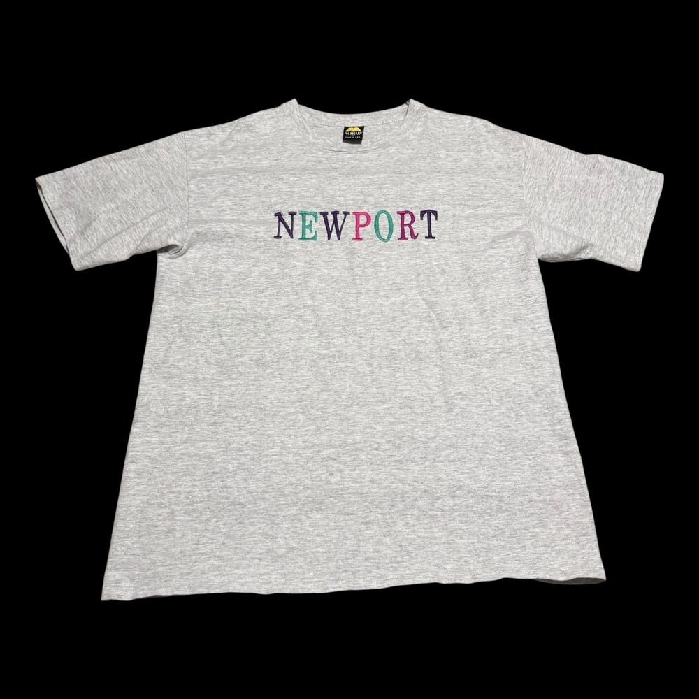 Vintage 90s H.L. Miller Newport Rhode Island Spell Out Logo Shirt Men's XL